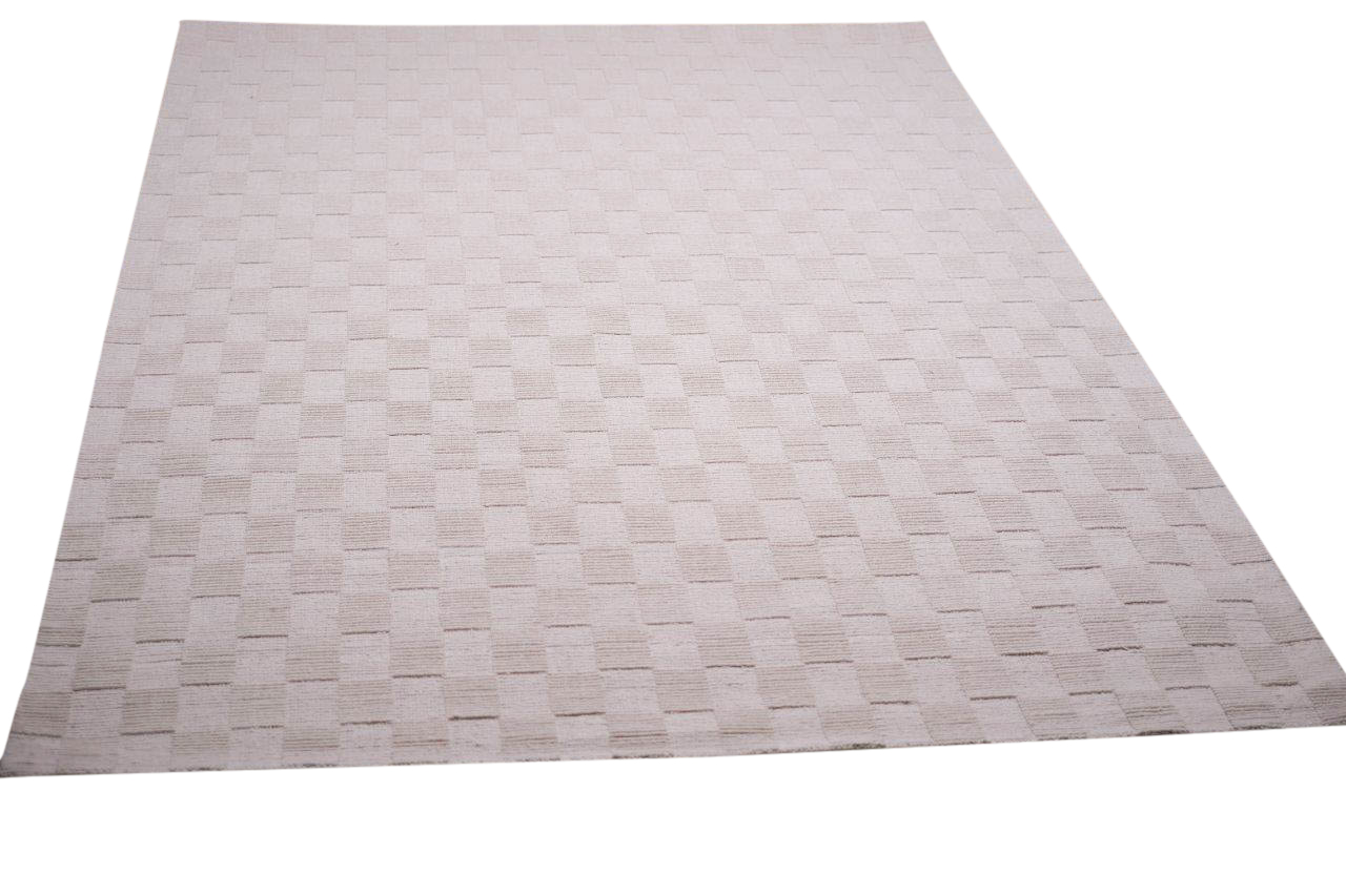 Handgemaakt wit vloerkleed van wol uit India 22500 300cm x 200cm