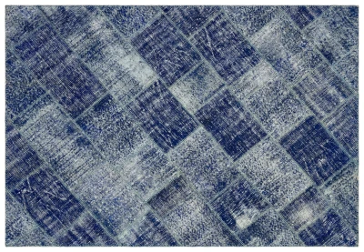 patchwork vloerkleed blauw nr.35479 234cm x 163cm