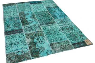 patchwork vloerkleed turquoise 20649 224cm x 162cm 