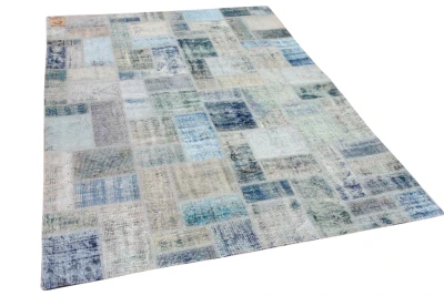 patchwork vloerkleed blauw nr.80021 234cm x 169cm 